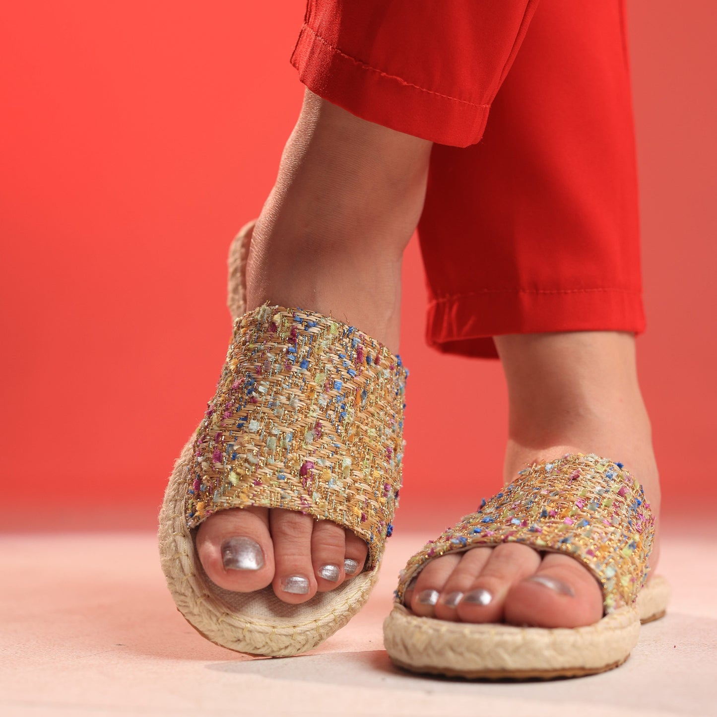 Multicolor Espadrille- Golden