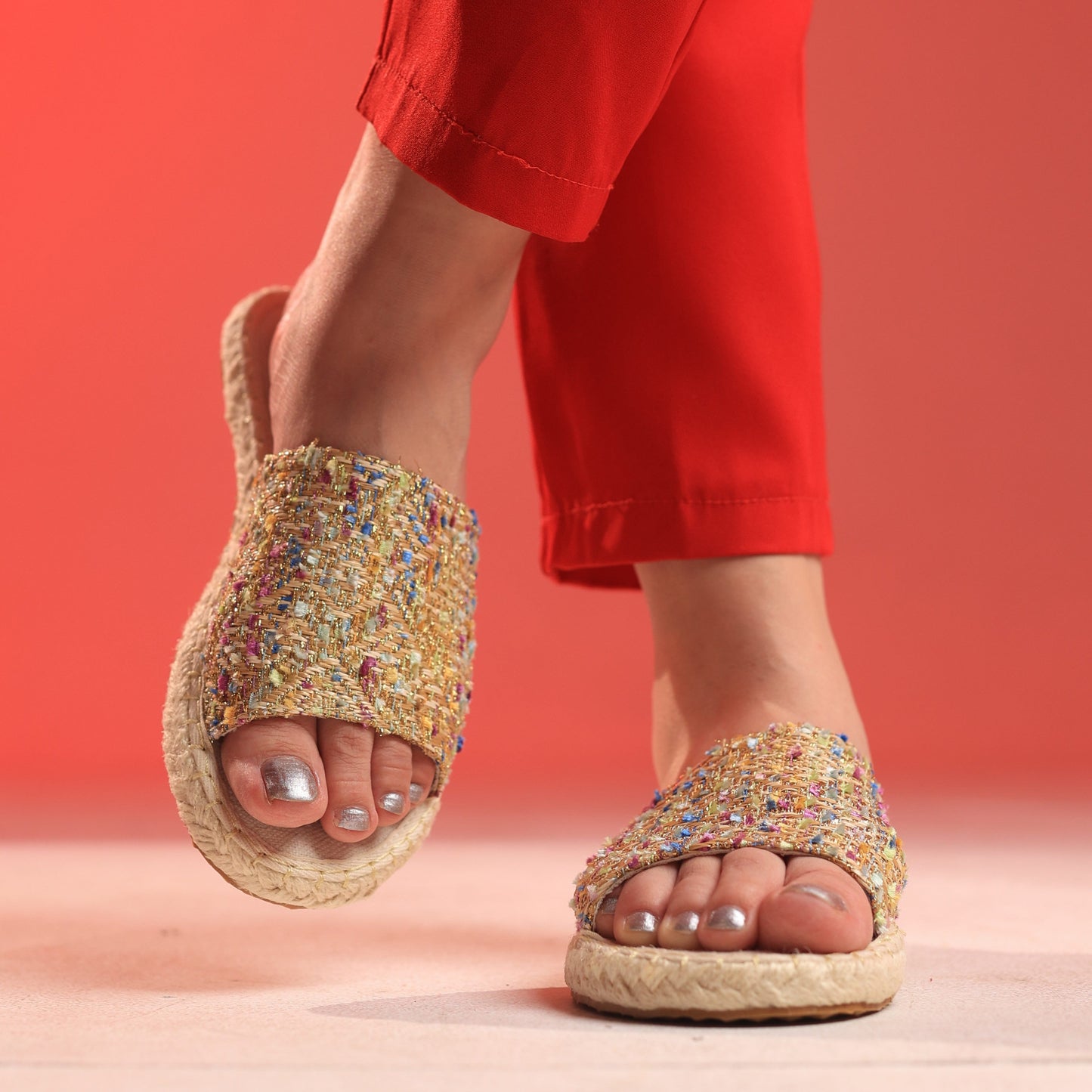 Multicolor Espadrille- Golden