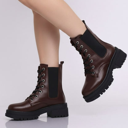 Combat Boots - Burgundy