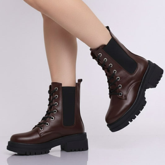 Combat Boots - Burgundy