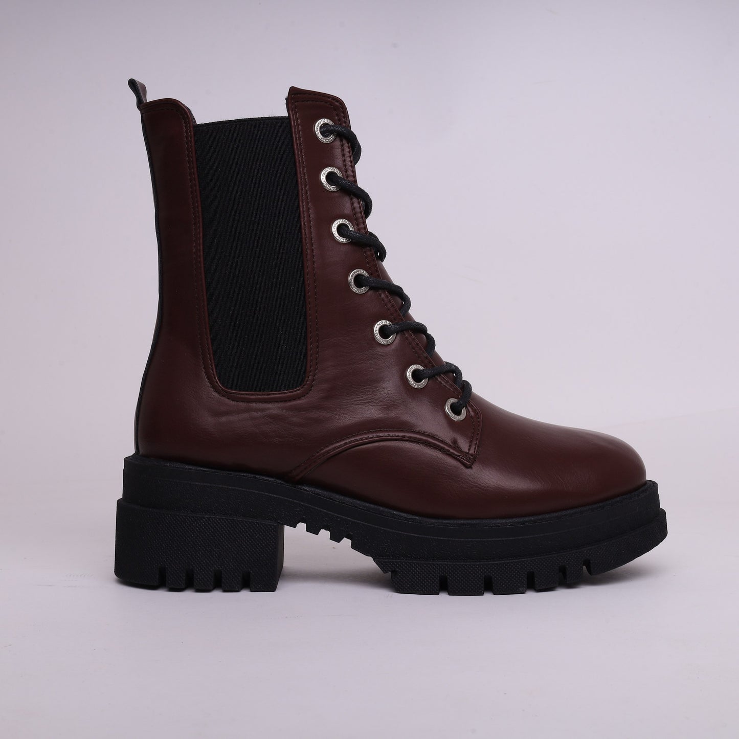 Combat Boots - Burgundy