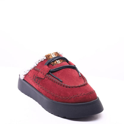 Fur Slipper Burgundy