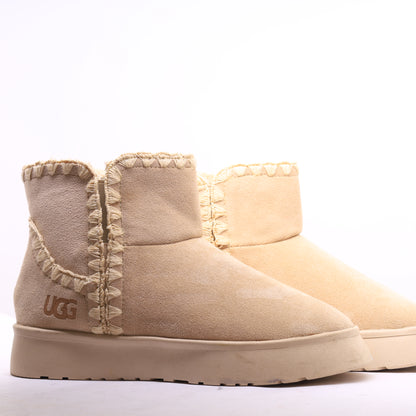 Fur Winter Boots Beige