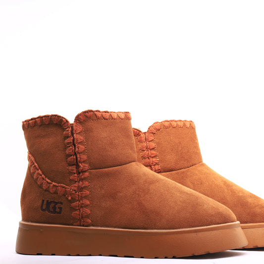 Fur Winter Boots Camel